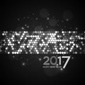 Happy New Year 2017 abstract black and white shimmer background Royalty Free Stock Photo