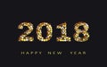 Happy new year, abstract design 3d,2018 vector illustration