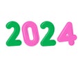 2024 Happy New Year Abstract Green And Purple Graphic Design