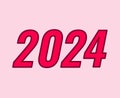 Happy New Year 2024 Abstract Pink And Purple Graphic Design