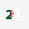 Happy New Year 2021 for Algeria on snowflake background Royalty Free Stock Photo