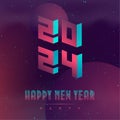 Happy New Year 2024. Applicable for covers, placards, music posters and dj flyers. Illustration on the space theme. Abstract