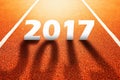 2017 Happy New Year, athletics sport running track concept