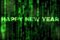 Happy new year background binary texture matrix theme Royalty Free Stock Photo