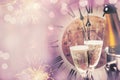 Happy New Year card for celebrating with champagne Royalty Free Stock Photo