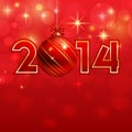 Happy new year background with Christmas bauble Royalty Free Stock Photo