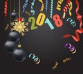 Happy new year 2018 background with christmas confetti Royalty Free Stock Photo