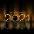 Happy New Year background with clock design