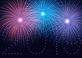 2019 happy New year! Happy new year, background with colorful fireworks and sparkles. Royalty Free Stock Photo