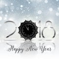 Happy New Year background with decorative clock