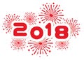 2018 Happy new year background with fireworks Royalty Free Stock Photo