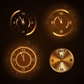 Happy New Year background gold clock Royalty Free Stock Photo