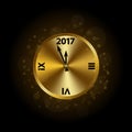 Happy New Year background gold clock Royalty Free Stock Photo