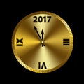 Happy New Year background gold clock Royalty Free Stock Photo