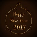 Happy New Year background gold 2017 Royalty Free Stock Photo