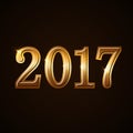 Happy New Year background gold 2017 Royalty Free Stock Photo