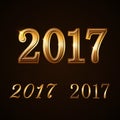 Happy New Year background gold 2017 Royalty Free Stock Photo