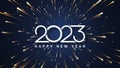 Happy 2023 New Year background. Golden fireworks. Vector illustration Royalty Free Stock Photo