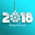 Happy New Year background with hanging bauble Royalty Free Stock Photo