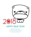 Happy New Year 2018 background, happy dog with Happy new year 2018, dog`s,Colorful Vector Illustration. Royalty Free Stock Photo