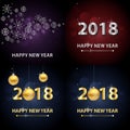 2018 Happy New Year background with silver letters and snowflakes. Royalty Free Stock Photo