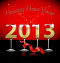 Happy New Year background with stylized glass