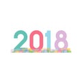 Happy New Year 2018, background Vector Illustration Royalty Free Stock Photo