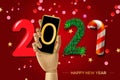 2021 Happy New Year background. Vector illustration Royalty Free Stock Photo