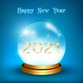 2021 Happy New Year background in winter style.