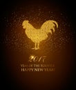 Happy New Year 2017 background. Year of the Rooster concept.