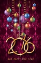 2016 Happy New Year Background for your Christmas dinners Royalty Free Stock Photo