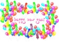 Happy new year balloon party