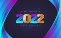 Happy New Year 2022 Banner Design with Colorful Realistic Numbers. 2022 Logo or Symbol. Holiday Vector Illustration