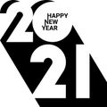 Happy new year 2021 banner in flat style. Can be used as brochure, card, banner design template