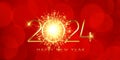 Happy New Year banner with golden firework design Royalty Free Stock Photo