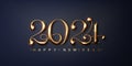 2024 Happy new year banner. Golden luxury Festive Numbers design, greeting card, banner, poster. Vector Illustration Royalty Free Stock Photo
