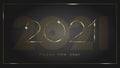 Happy new year 2021 banner.Golden Vector luxury text 2021