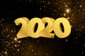 Happy new year 2020 banner.Golden Vector luxury text 2020 Happy new year. Gold Festive Numbers Design. Happy New Year Banner Royalty Free Stock Photo