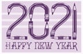 Happy New Year 2021 banner in pencil style style for seasonal holidays flyers  greetings and invitations  christmas themed Royalty Free Stock Photo