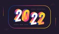 Happy New Year 2022 Banner or Poster Design with 3D Numbers in Colorful Gradient