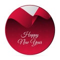 Happy New Year banner or sticker. Poland waving flag. Snowflakes background. Vector illustration.