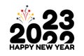 Happy New Year 2023 Banner Template - Vector Illustration Isolated On White Background Royalty Free Stock Photo