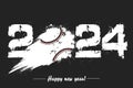 Happy New Year 2024 and baseball ball Royalty Free Stock Photo