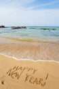 Happy New Year 2017 on the beach Royalty Free Stock Photo