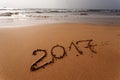 Happy New Year 2017 on the beach Royalty Free Stock Photo