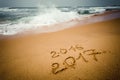 Happy New Year 2017 on the beach Royalty Free Stock Photo