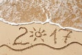 Happy New Year 2017 on the beach