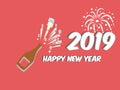 Happy New Year, the best thing on a bottle red background