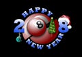 Happy new year and billiard ball Royalty Free Stock Photo