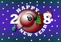 Happy new year and billiard ball Royalty Free Stock Photo